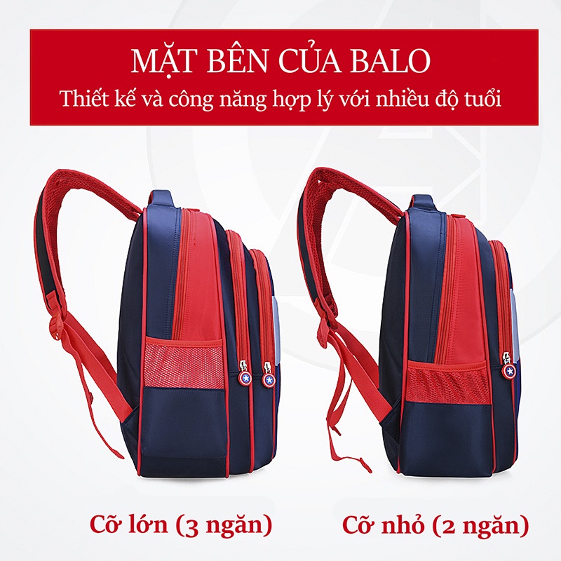 Balo học sinh tiểu học cho bé trai - In hình 3D nhân vật siêu anh hùng - Chống gù, chống nước, siêu nhẹ, siêu bền