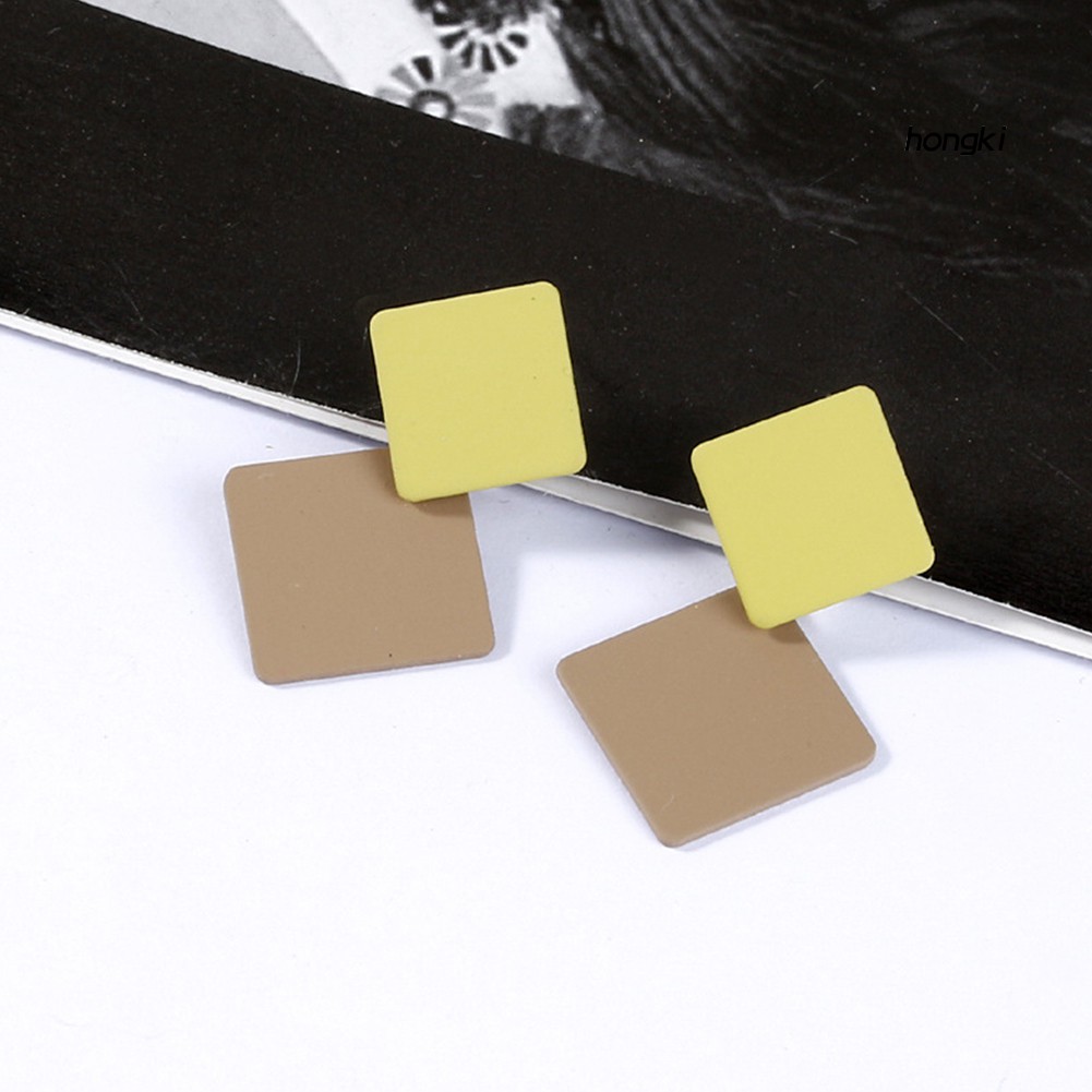 (Hàng Mới Về) Set 2 Đôi Khuyên Tai Kiểu Dáng Hình Học Thời Trang Cho Nữ