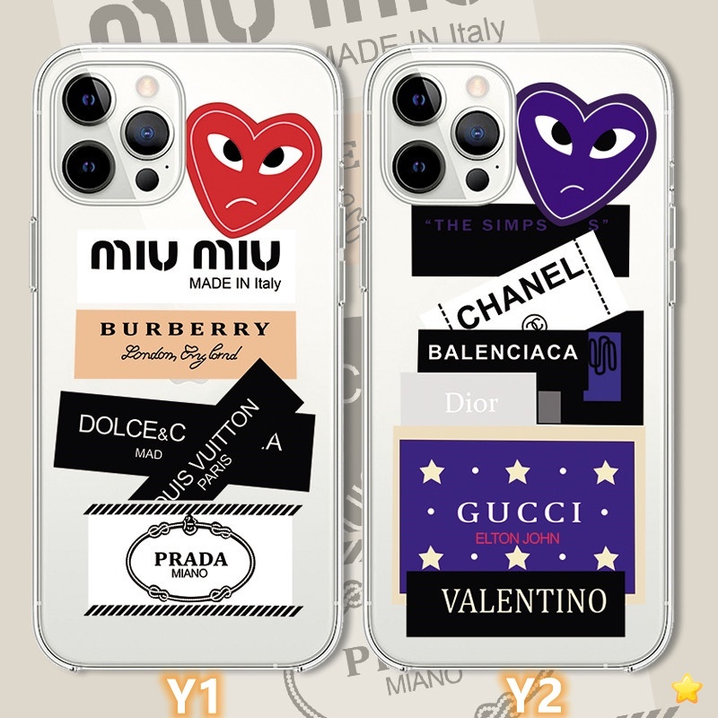 Casing Fashion Label Google Pixel 6 Pro/Pixel 3 3A 4 XL/Pixel 5a 5G Y20i Y20 Y12s Y17 Y15 Y12 A9 A5 2020 Luxury Brand Clear Soft Silicone Shockproof Cover