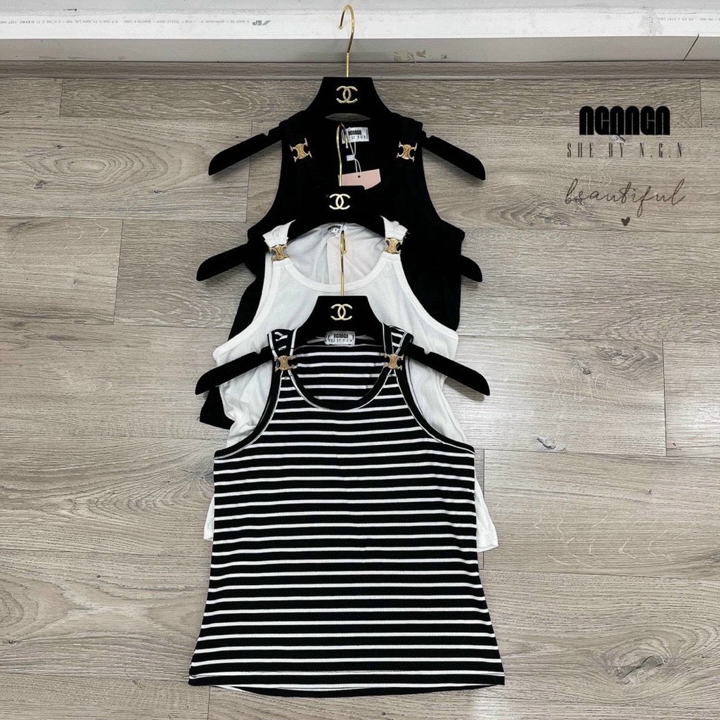 SET 3 ÁO 3 LỖ CN ĐEN - KẺ - TRẮNG