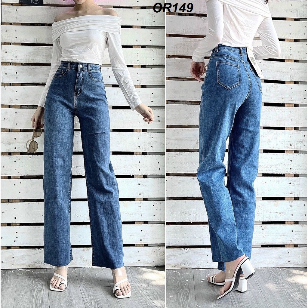 Quần jeans ống rộng co giãn Size 39 - 68kg OR149
