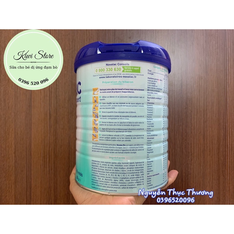 Sữa gạo Novalac Riz cho bé dị ứng đạm sữa bò Pháp 0-36 tháng 800gr