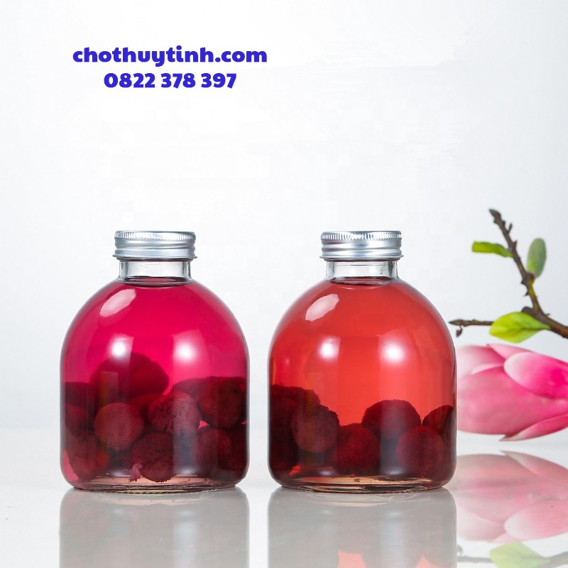 Chai thủy tinh tròn lùn 500ml nắp nhôm | BigBuy360 - bigbuy360.vn