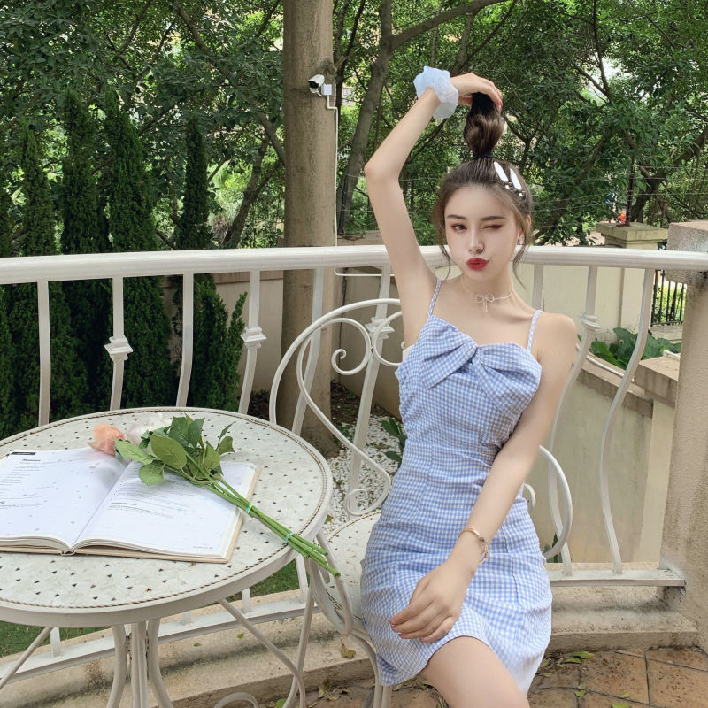 Váy suông kiểu phối dây nhẹ nhàng phong cách nữ sinh phiên bản Hàn Quốc ôm dáng thời trang mùa hè dành cho nữ | BigBuy360 - bigbuy360.vn