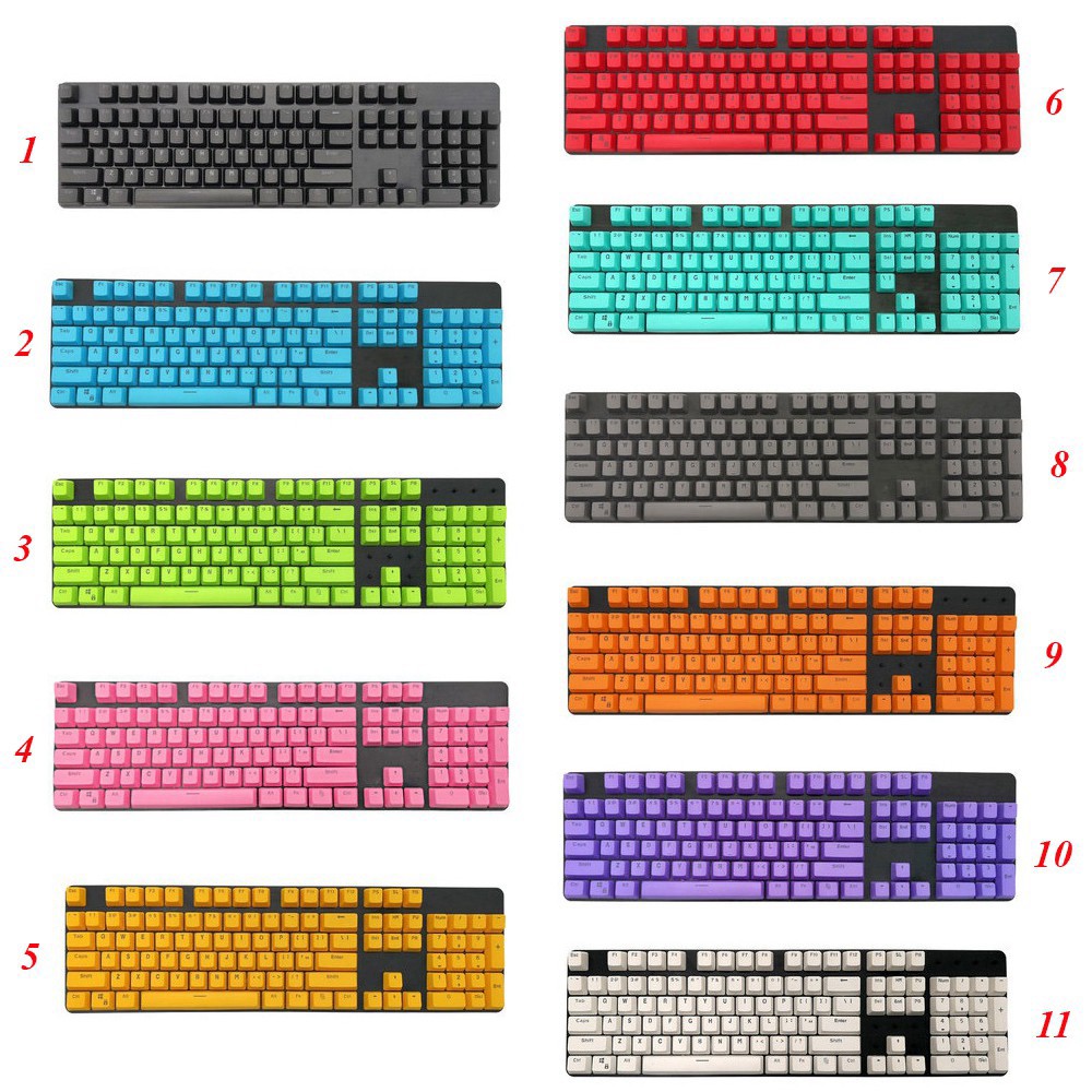 [Thanh lý] Bộ Keycap PBT xuyên led nhiều màu 104 phím, có mix 2 màu theo yêu cầu Coolmoon
