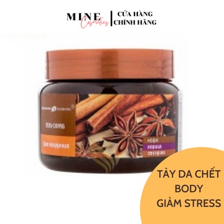Tẩy da chết tế bào chết body quế hồi cà phê Nga hãng Bilena mẫu mới 380g