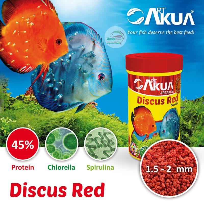 ARTAKUA DISCUS RED-40g-Thức ăn giàu protein phát triển màu sắc tối đa các loài cá ăn mồi miệng Nhỏ