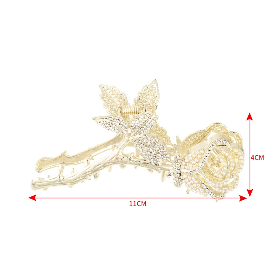 Kẹp Tóc Hoa Hồng Đính Đá Và Ngọc Trai Nhân Tạo Thời Trang