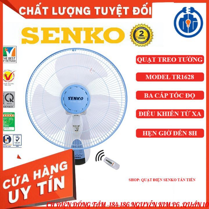 QUẠT TREO TƯỜNG REMODE ĐIỀU KHIỂN SENKO TR1628 - BẢO HÀNH CHÍNH HÃNG 2 NĂM