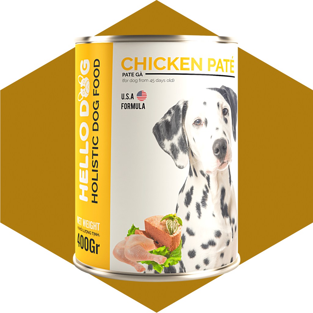 Pate Cho Chó Thức Ăn Cho Chó Vị Gà - Hello Dog Chicken Pate 400G