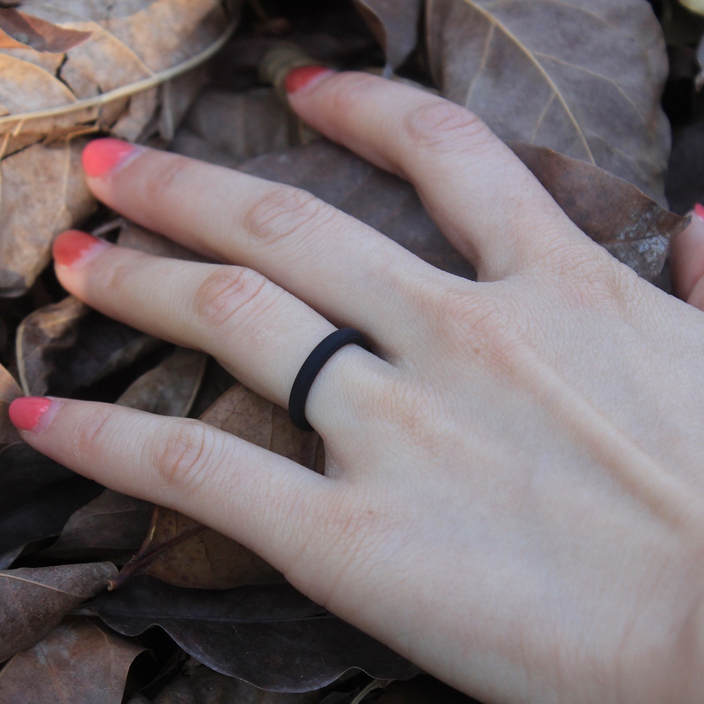 1 Nhẫn Silicone Thể Thao Chất Lượng Cao 2.7mm Không Gây Dị Ứng Cho Nữ 4-10 Size