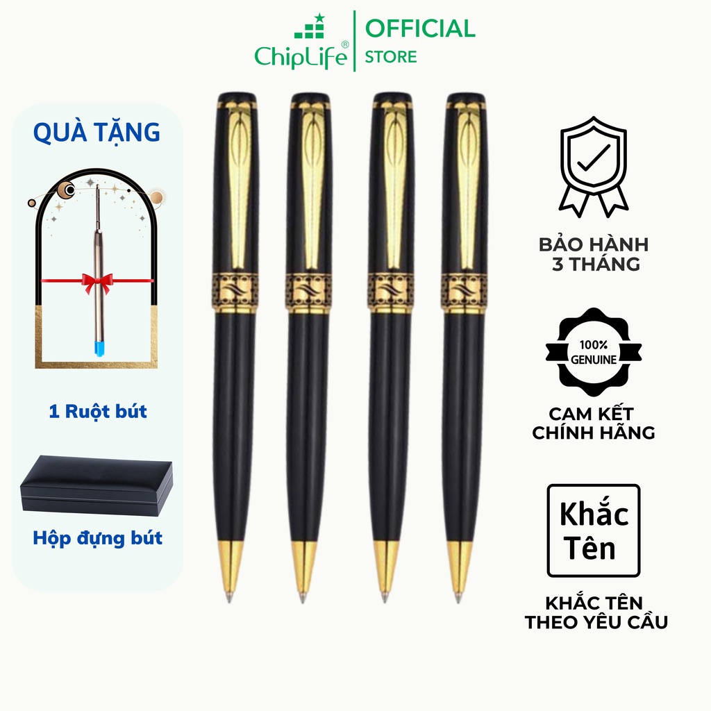 Bút ký khắc tên CHIPLIFE TOX010 - dạng xoay viền tổ ong ngòi 0.7mm mực xanh