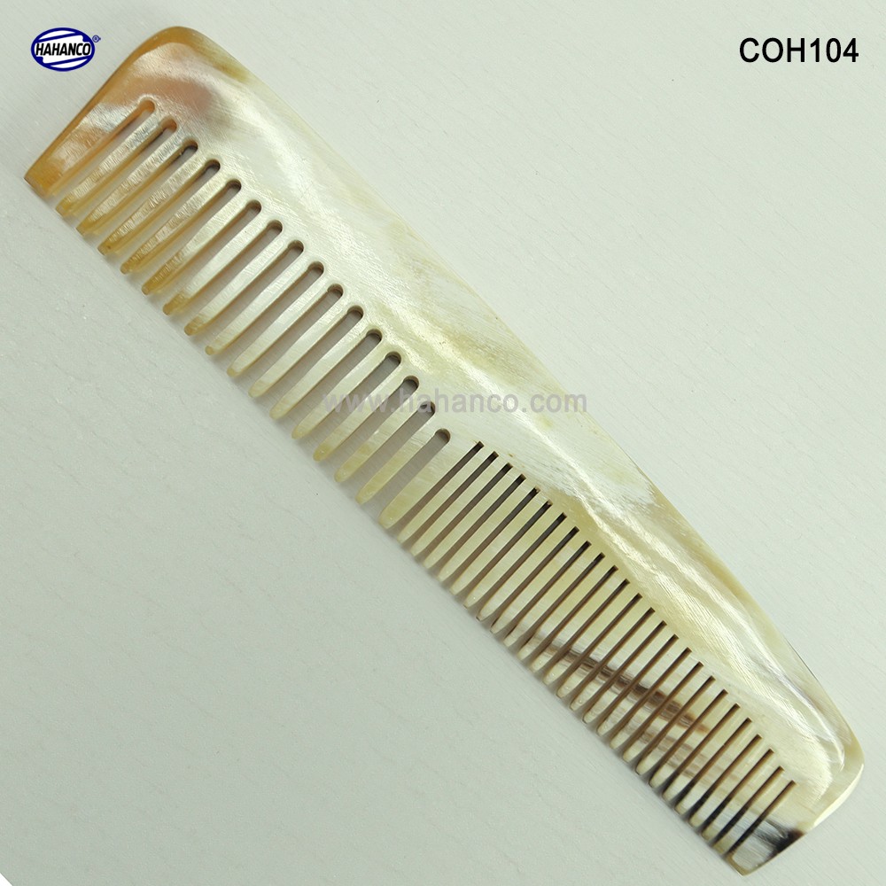 Lược sừng xuất Nhật - COH104 (Size: M - 12,5cm) Lược bằng đầu - Horn Comb of HAHANCO - Chăm sóc tóc