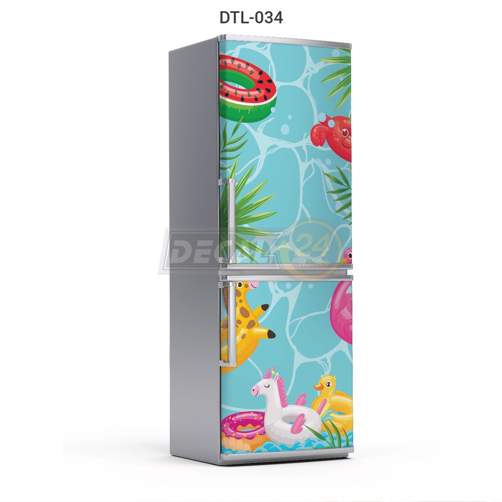 Decal dán trang trí tủ lạnh, miếng dán tủ lạnh chất liệu decal cao cấp siêu bền chống thấm nước đủ kích thước DTL-034