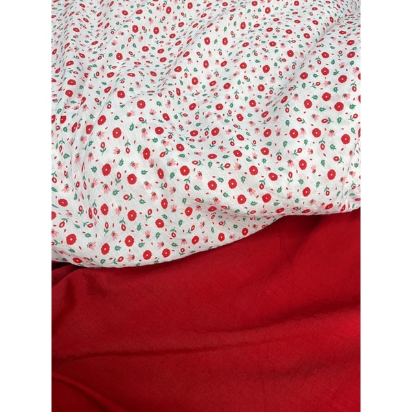 vải boi kẻ chìm siêu mềm hoa xu tròn mềm mát may váy,áo,bộ mặc nhà