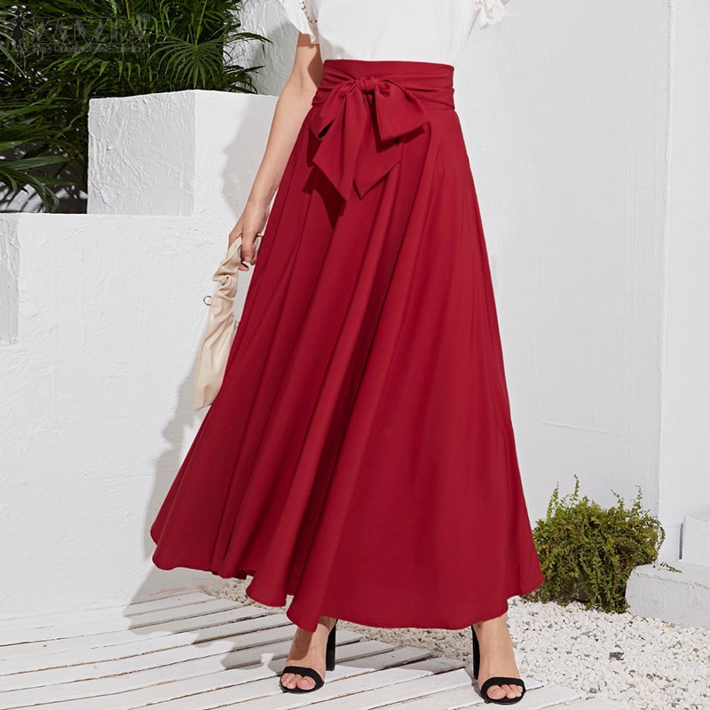 Chân váy dài ZANZEA phối khóa kéo thời trang dành cho nữ