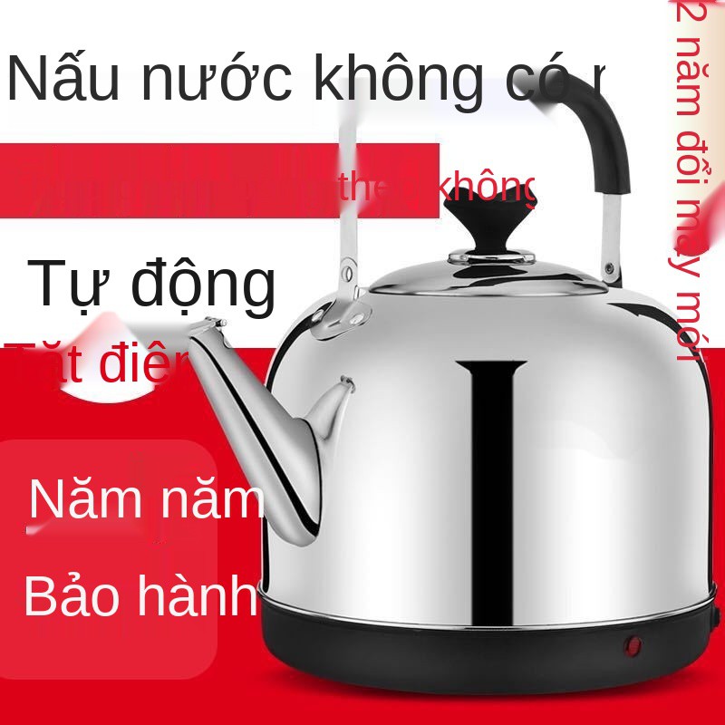 Ấm siêu tốc công suất lớn tự động ngắt điện đun nước gia dụng cách nhiệt bằng thép không gỉ