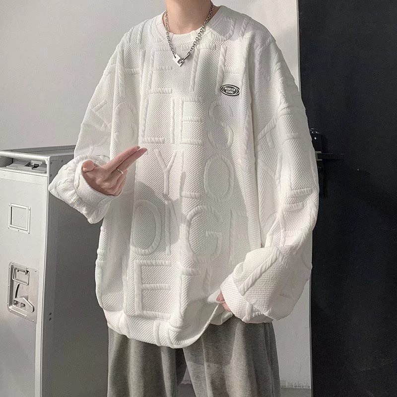 ✦AFFLIGA✦ Áo Sweater Cổ Tròn Không Mũ Trùm Kiểu Hàn Quốc Thời Trang Xuân Thu 3 Màu Tùy Chọn