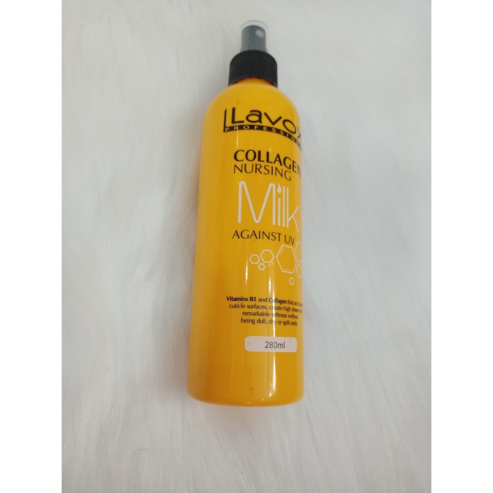 Xịt dưỡng tóc collagen Nursing Milk Lavox vàng