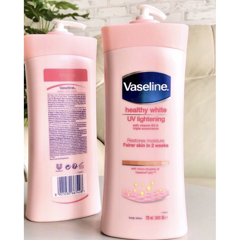 Sữa Dưỡng Thể Vaseline Hồng Làm Mịn & Trắng Da Healthy Bright - 725ml
