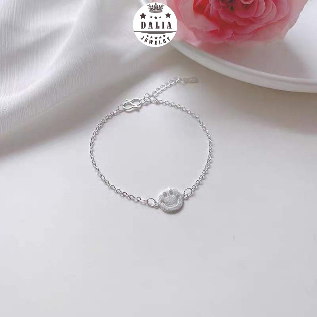 Lắc bạc mặt cười tỏa nắng DaLiA Jewelry lắc tay bạc thật lắc chân bạc không gỉ