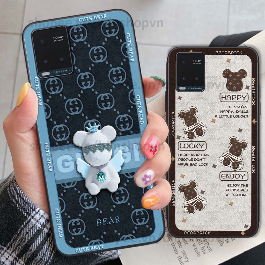 Ốp Vivo Y21 / Y21s / Y33s hình gấu bear brick đẹp độc lạ, thời trang, cá tính