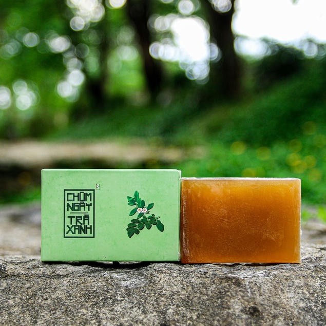 Xà phòng sinh dược chùm ngây trà xanh ngừa mụn, ngừa viêm nang lông. Xà bông tắm, rửa tay chiết xuất thiên nhiên