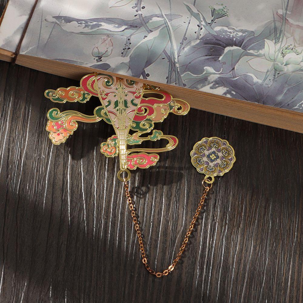 WAPKTY Bookmark Bằng Đồng Thau Mặt Dây Chuyền Kim Loại Phong Cách Trung Hoa Cổ Điển Cho Văn Phòng Trường Học
