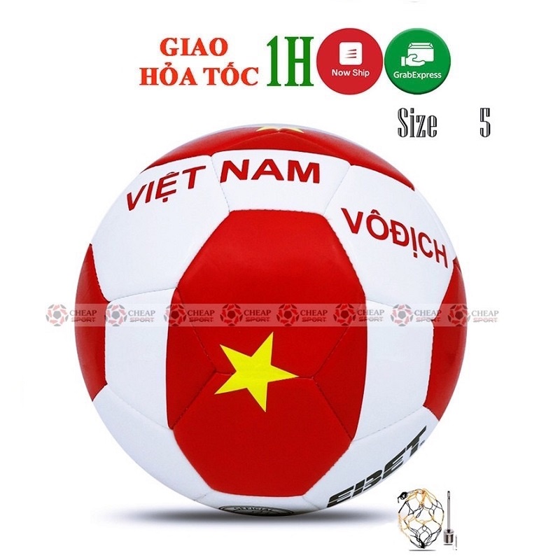 Hà nội Ship 1h-Quả Bóng Đá EBET Việt nam Cờ đỏ 2021 Số 5 Da PU Tiêu Chuẩn Thi Đấu