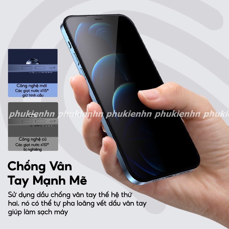 Kính Cường Lực Wiwu Iprivacy Chống nhìn trộm bảo vệ màng loa cho  IPhone 15 /15 ProMax, 14 Promax ,13 Promax ,12 Promax