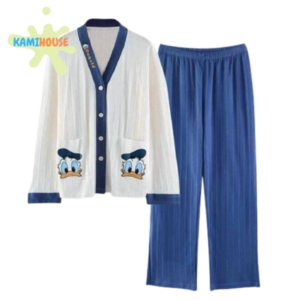 Bộ Pyjama nữ đũi cao cấp Quảng Châu Vịt xanh, Vịt Hồng KMH02 | BigBuy360 - bigbuy360.vn