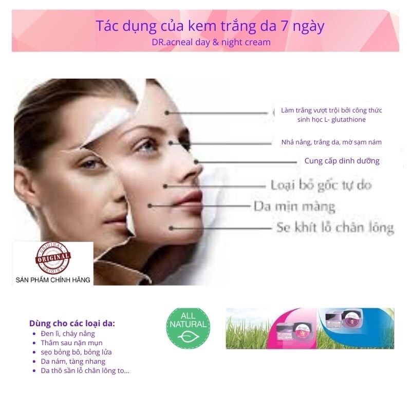 Kem dưỡng trắng da 7 ngày dr.acneal