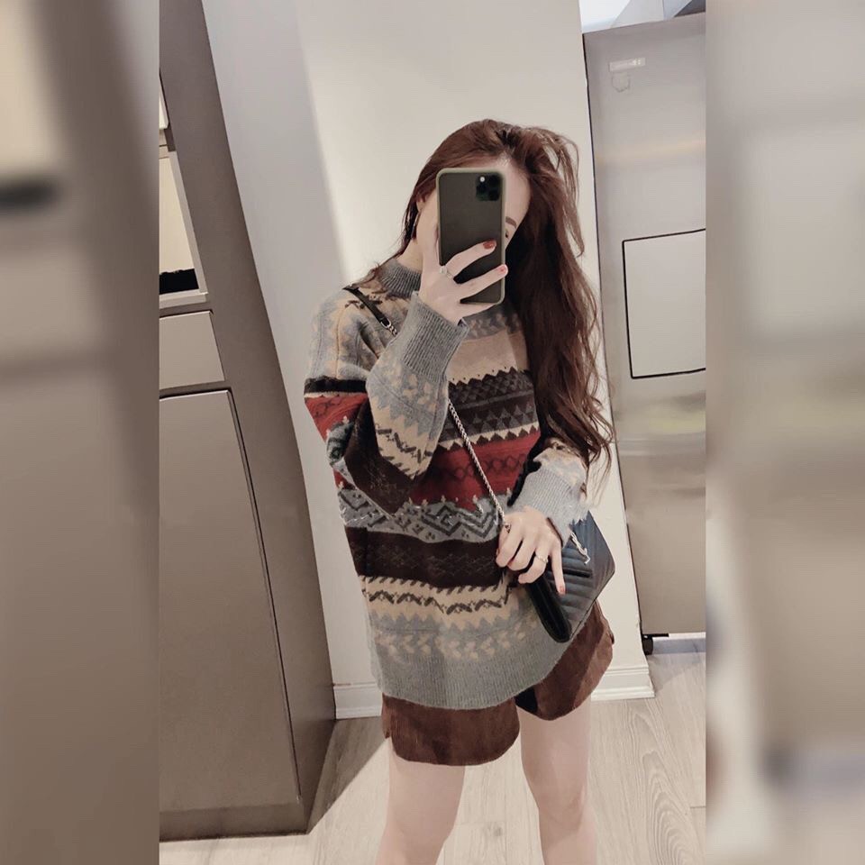 Áo len vintage, Áo len thổ cẩm siêu dày dặn, áo len hot hit | BigBuy360 - bigbuy360.vn