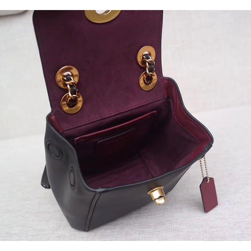 TNS - Balo mini 2 kiểu siêu trendy Parker convertible backpack-chất da cao cấp-tone màu đen classic da trơn