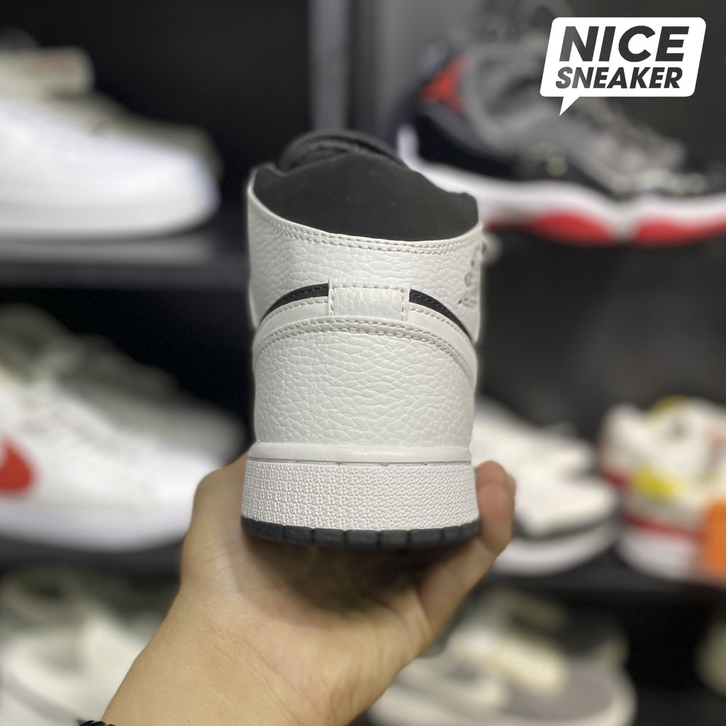 Giày Jordan 1 Mid White Black  - Phiên bản 1:1 chuẩn | Nice Sneaker