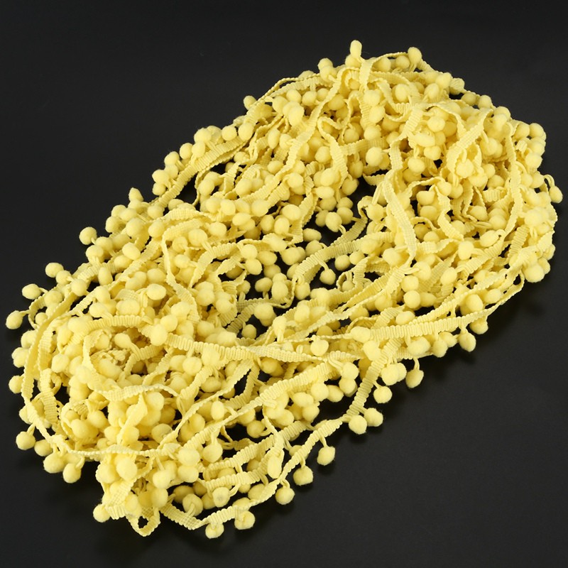 10mm Pompom Ball Ribbon Diy Sewing Accessories Lace Light Yellow