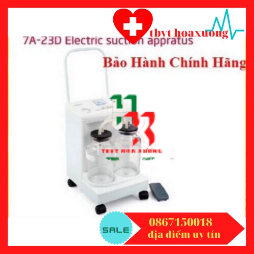 [Cao Cấp] Máy Hút Dịch, Hút Đờm 2 Bình Yuwell 7A-23D Bảo Hành Chính Hãng 2 Năm