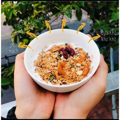Granola SIÊU HẠT không đường - Ngũ cốc tiện lợi cho người ăn kêng, giảm cân, eatclean ăn vặt healthy 250g/500g