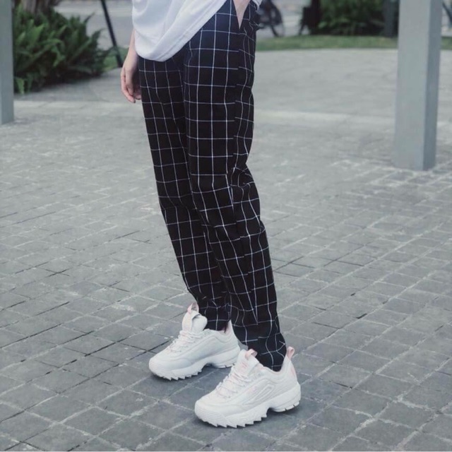 Plaid pants - Quần caro - Đen to