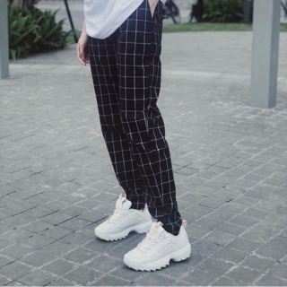 Plaid pants - Quần caro - Đen to