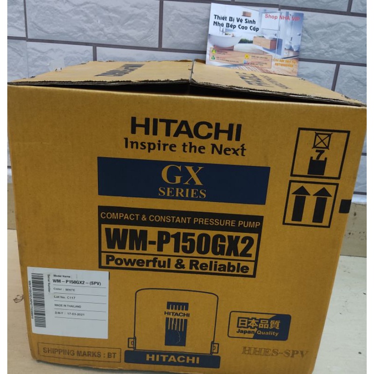 Máy bơm nước tăng áp Hitachi WM-P150GX2-SPV, bảo hành 3 năm