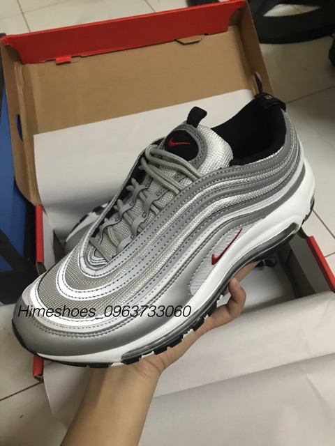 Giày air max 97 silver bullet phản quang