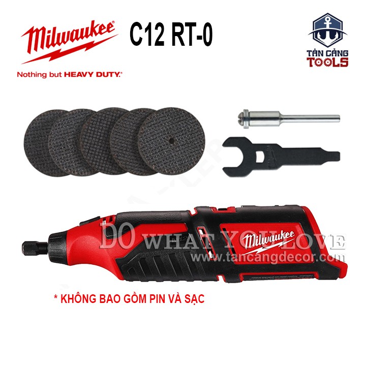 Máy Mài Thẳng, Mài Khuôn Dùng Pin Milwaukee C12RT-0 ( Thân Máy )