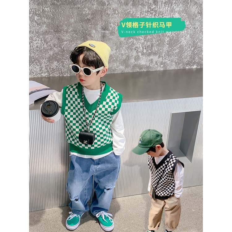 Áo Sweater Dệt Kim Không Tay Phong Cách Thu Đông Mới Cho Bé Trai