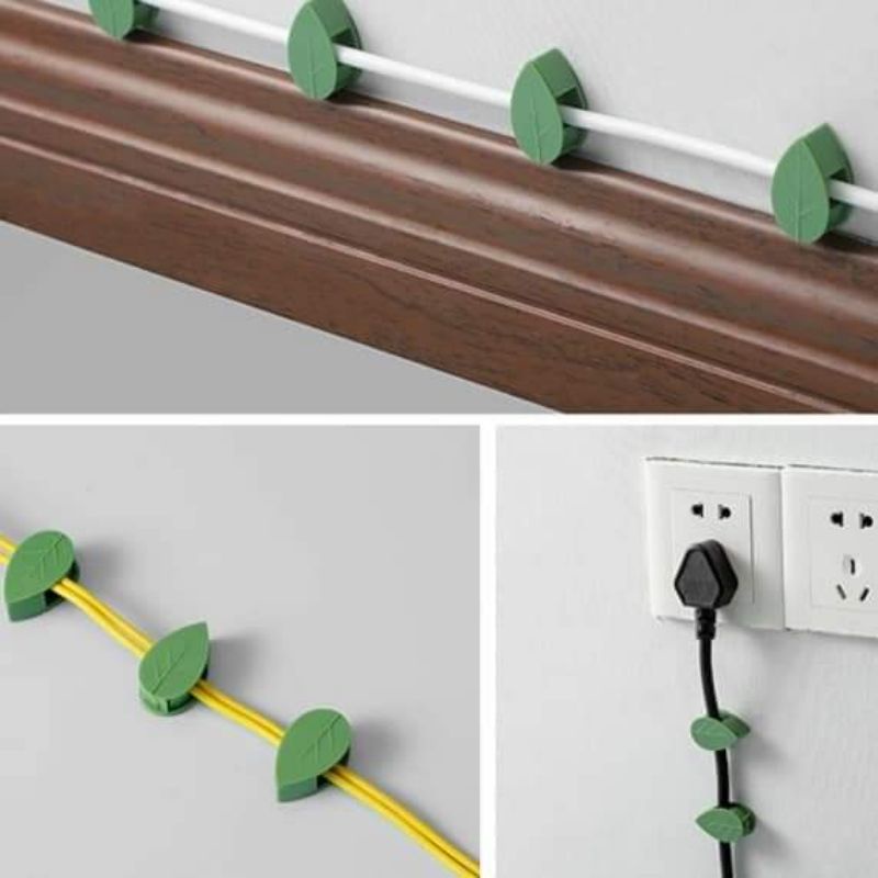 Nút nhựa chiếc lá cố định dây leo tường gạch men/ cửa kính (1 NÚT)