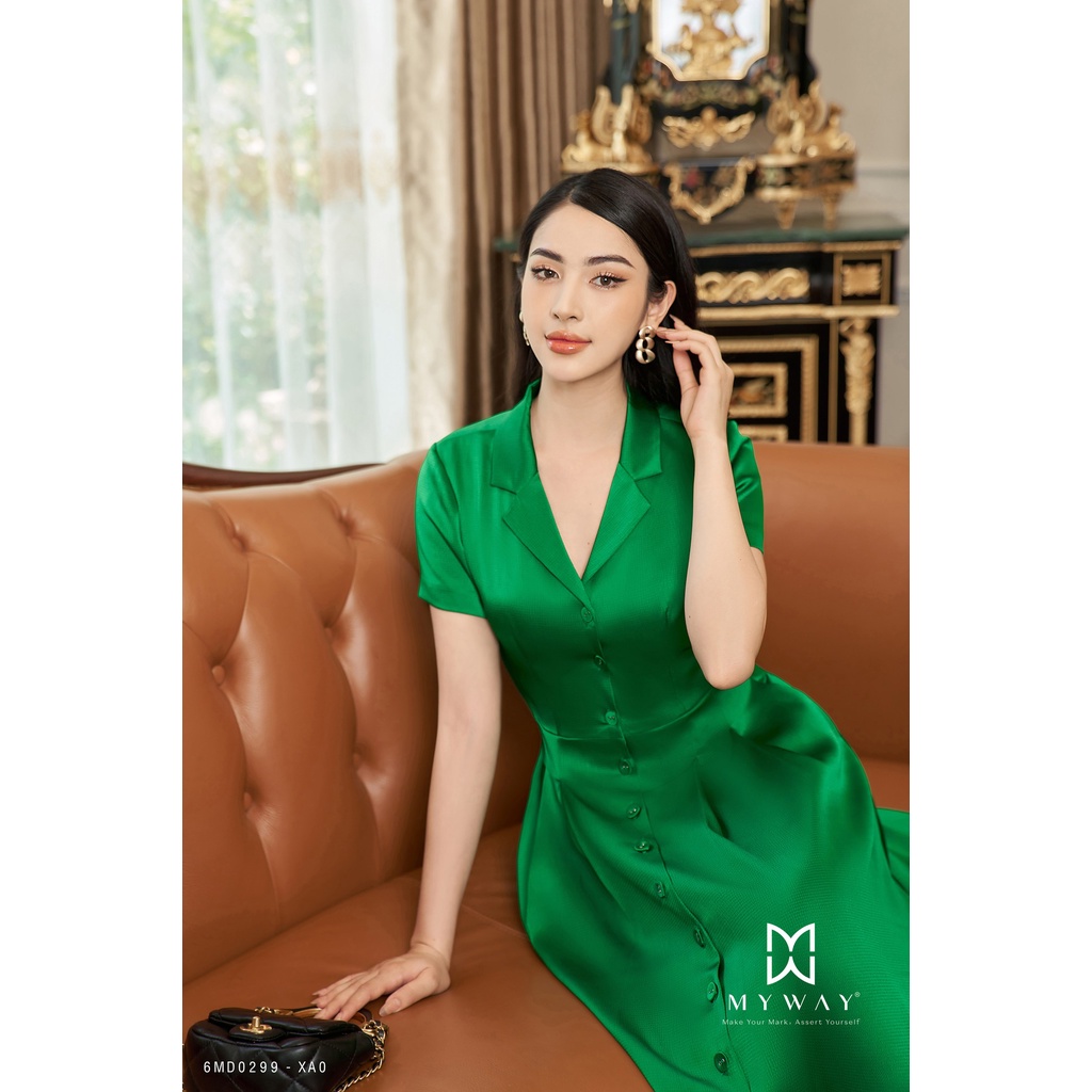 Đầm Nữ Công Sở MY WAY Dáng Xòe Chất Lụa Sang Trọng 6MD0299