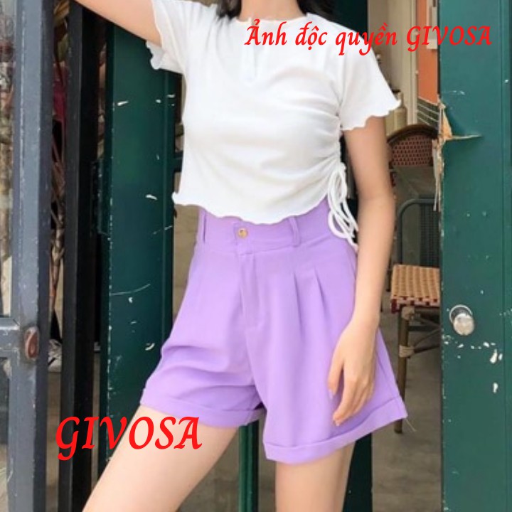 Quần short nữ Goness cạp cao chất vải Vintex cao cấp co giãn tốt tôn dáng | BigBuy360 - bigbuy360.vn