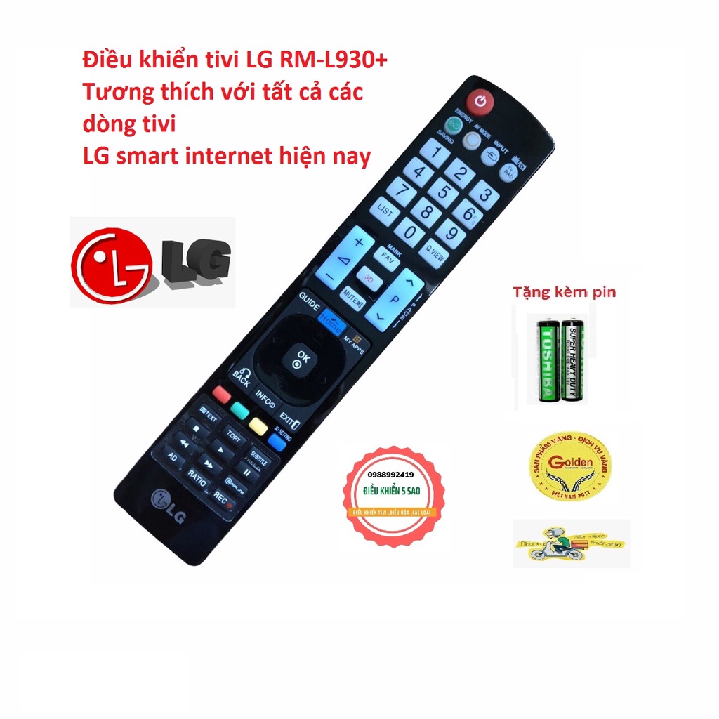 Điều khiển tivi LG RM-L930+ loại dài smart internet đa năng dùng được cho tất cả các dòng tivi LG smart internet