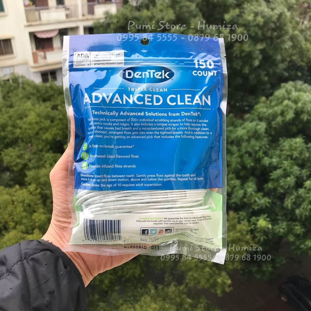 Tăm chỉ nha khoa Dentek Triple Clean gói 150 cây nhập USA