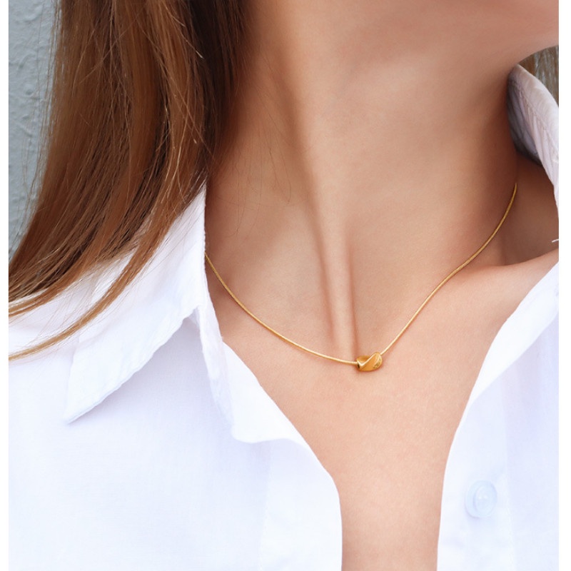 Dây Chuyền Sợi Mì Hạt Đậu Titan Ko Han Rỉ TT 3946